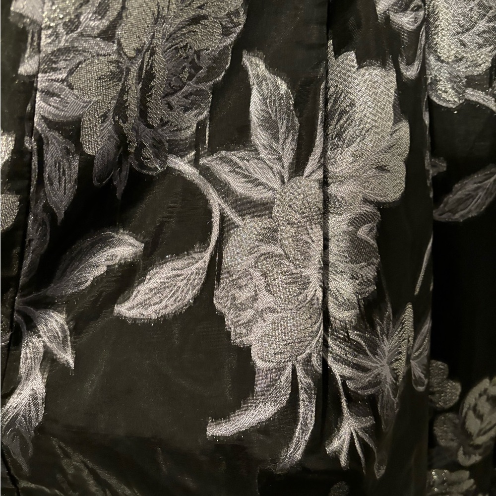Elegant Black and Silver Floral Dress